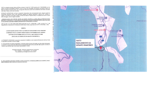 Ordinanza Provincia di Vercelli, temporanea chiusura al transito veicolare di Strada Provinciale in Loc. Breia, dal 12.11 al 20.11.2025.vedere allegato.